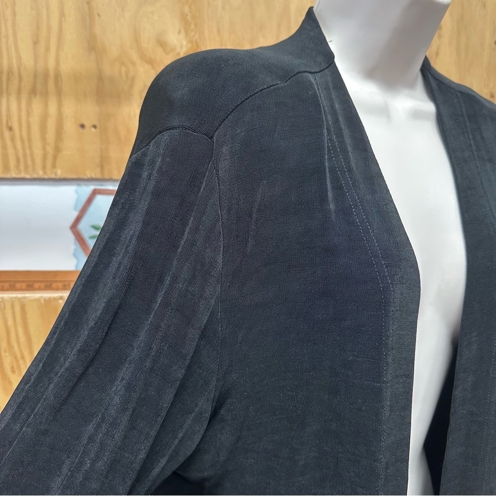 Amanda slinky acetate liquid cardigan women’s large black open front - Picture 5 of 7